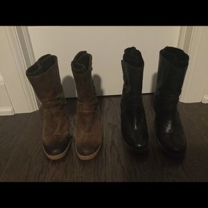 Rudsak Black & Brown Wedge Boots Size 8